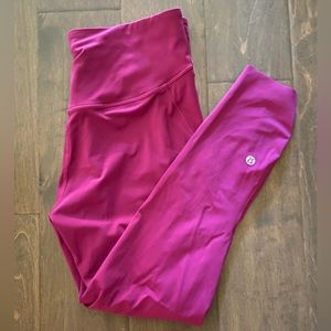 Magenta Lululemon leggings size 10. 25”